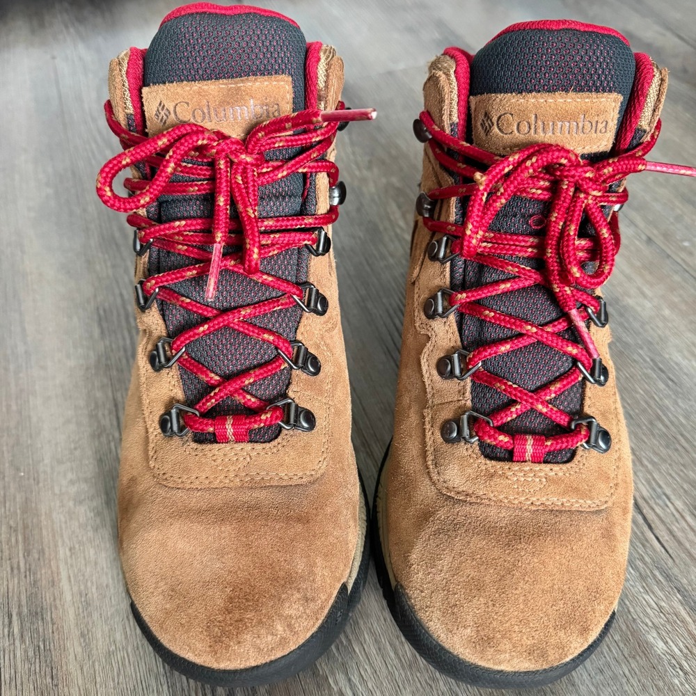 Columbia Womens 9 Newton Ridge Plus Waterproof Hiking Boots Elk Red BL4552-286 - Picture 3 of 14